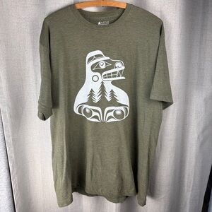 Native Northwest tshirt Olive Khaki XL Indigenous Art Bear Tree Hugger